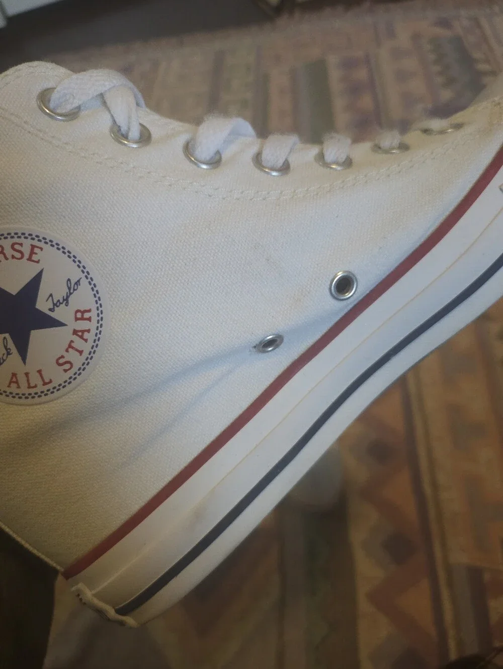 Converse White High Top Hidden Wedges Size 10